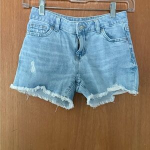 Cat & Jack Light Blue Frayed Hem Kids Shorts